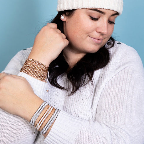 Weiß | 18 Karat Roségold | Amici Armband